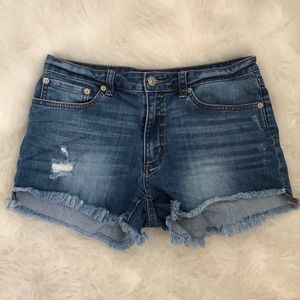 Just USA Distressed Jean Shorts - Mid Rise
